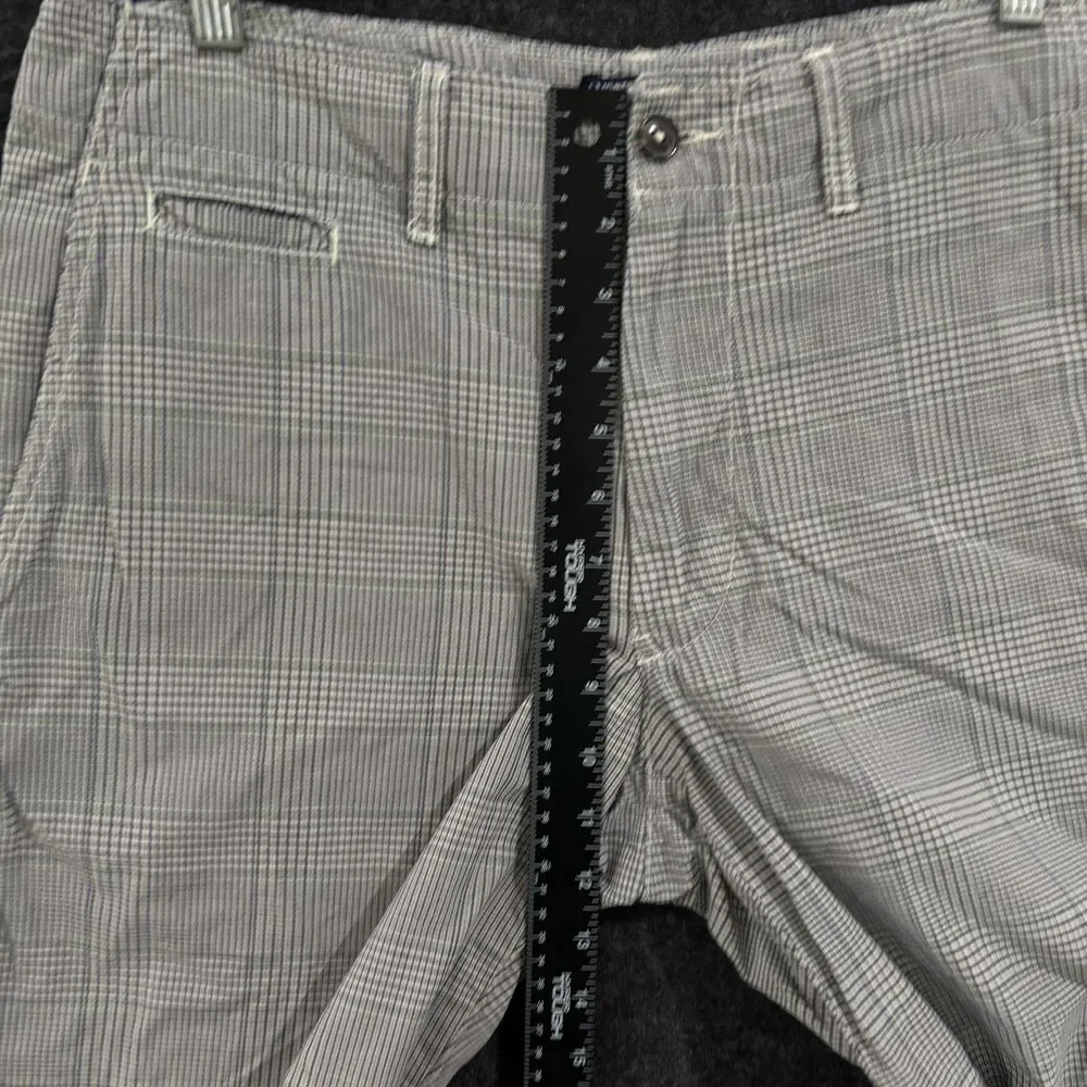 American Eagle Pants Mens 32x30 Gray Plaid Cotton Casual Flat Front Trousers